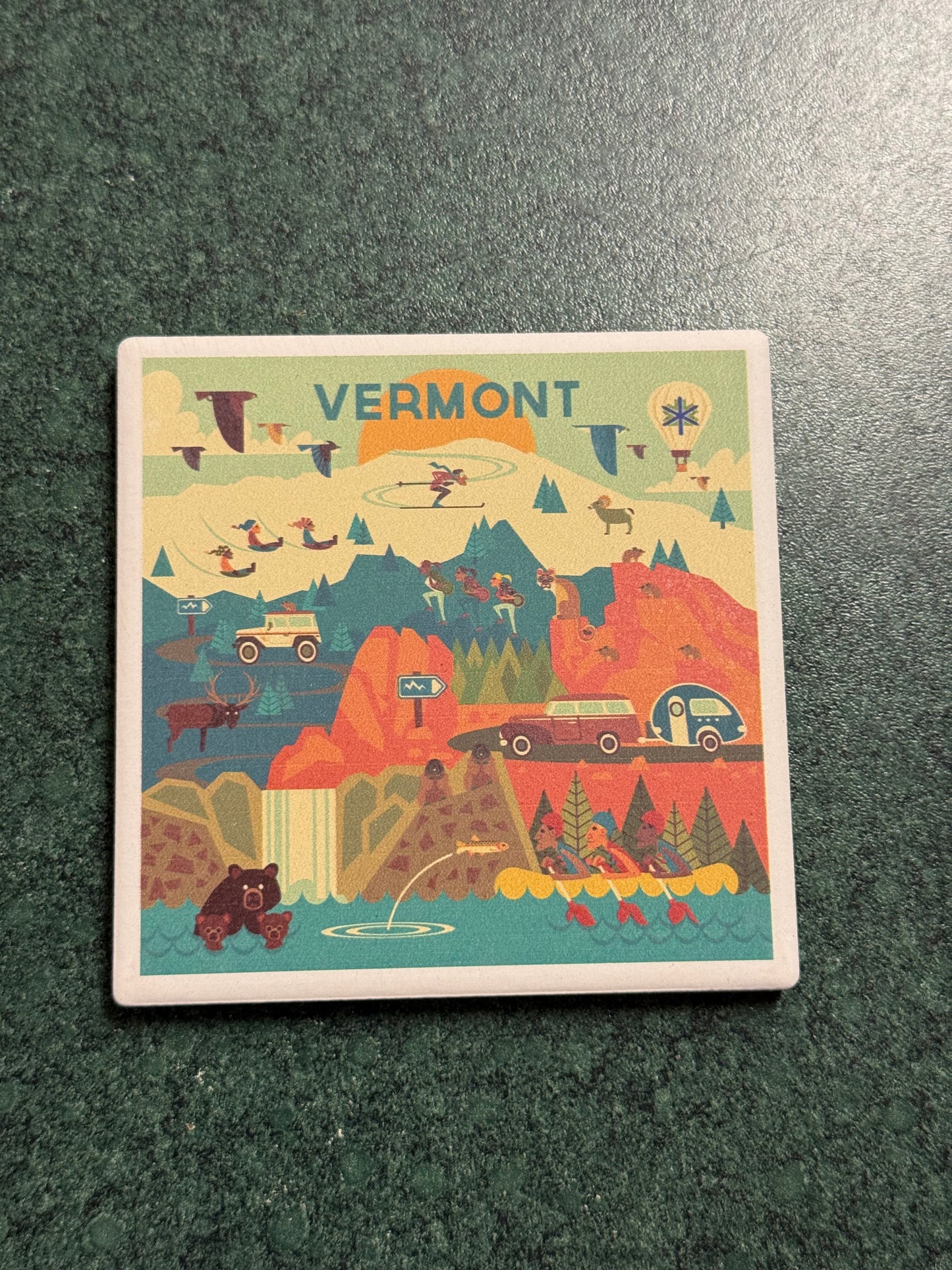 Ceramic Coaster Vermont Geometric