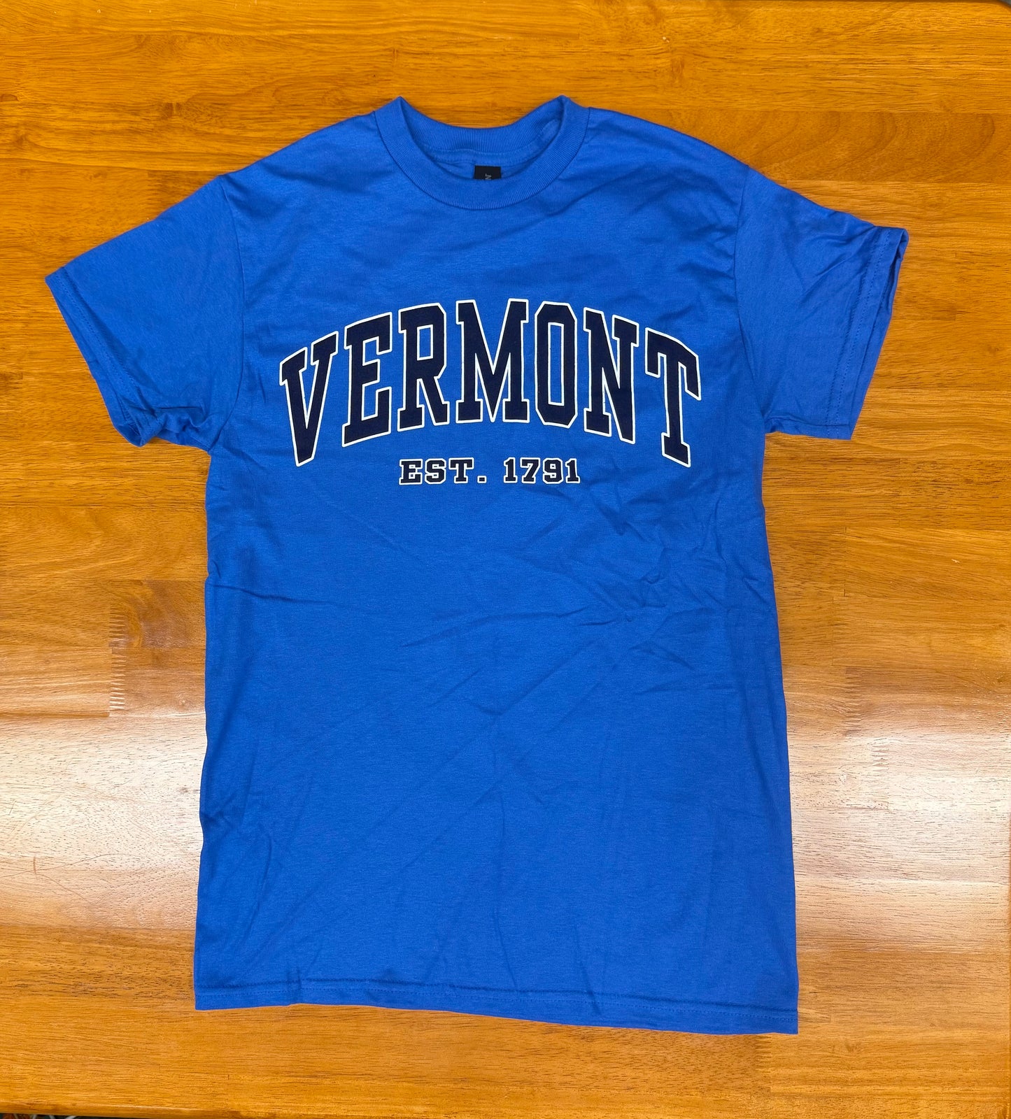 Vermont Est 1791 T Shirt Color Royal