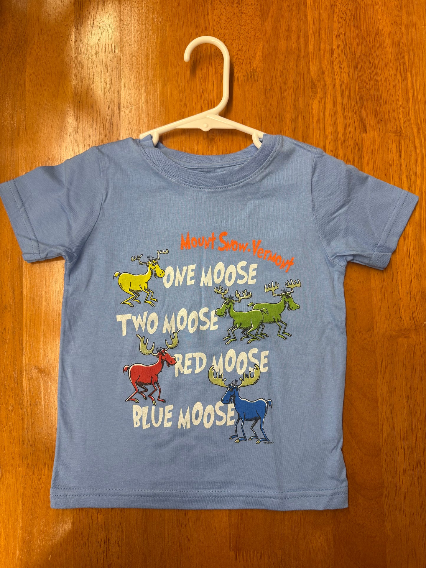 Toddler One Moose Two Moose Color Blue T Shirt