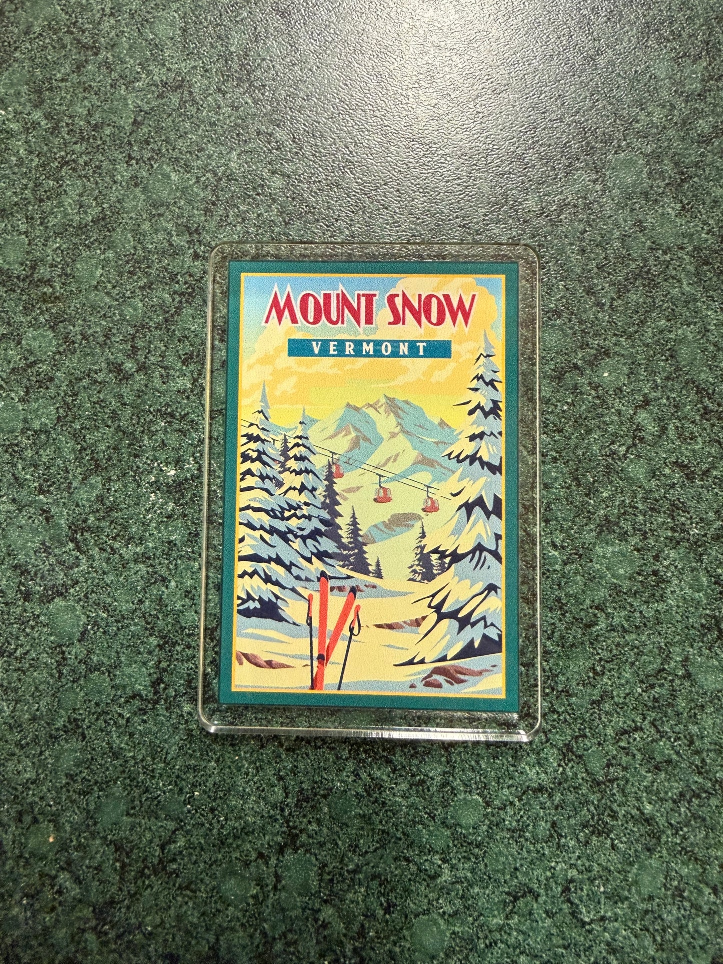 Mount Snow Winter Ski Poster Magnet
