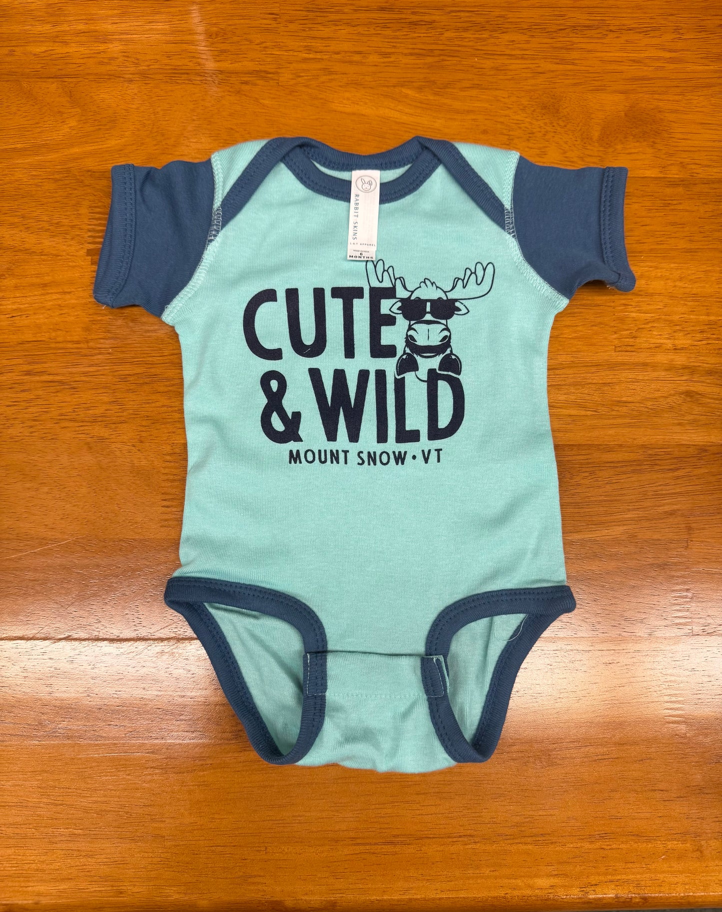 Oakly Moose Infant Onesie Color Blue