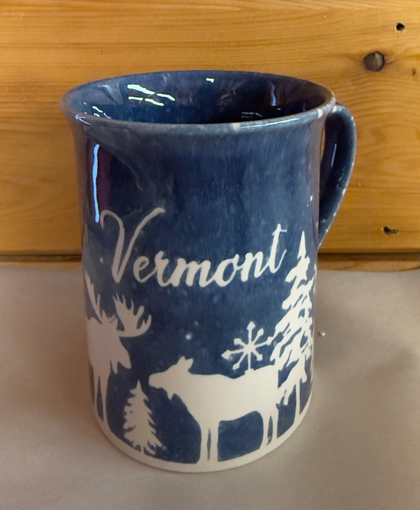 Vermont Snow Scene Mug Color Blue