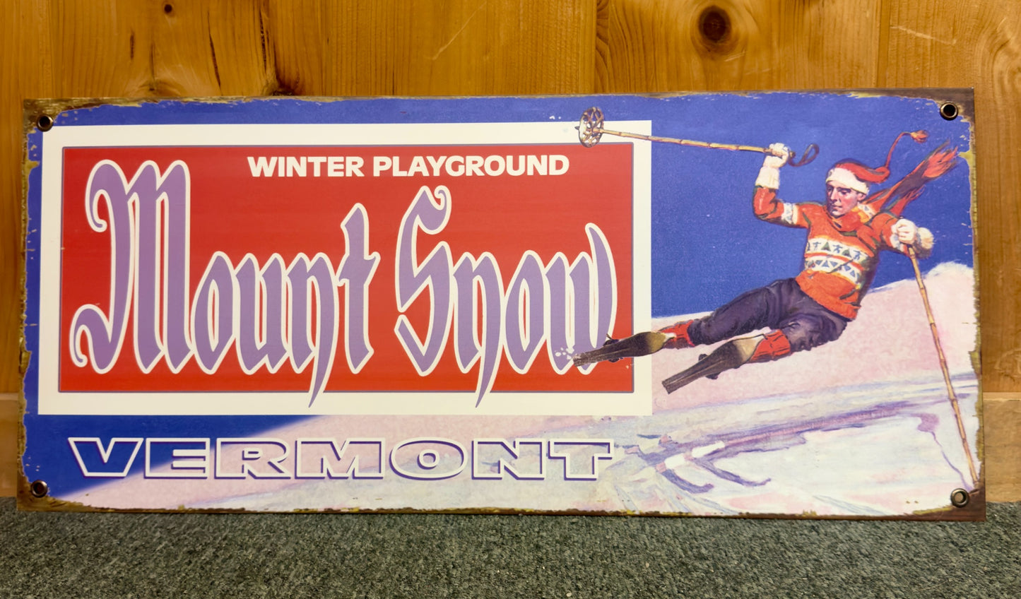 Winter Playground - Wood & Metal Wall Art - Metal / 24" x 10.5"