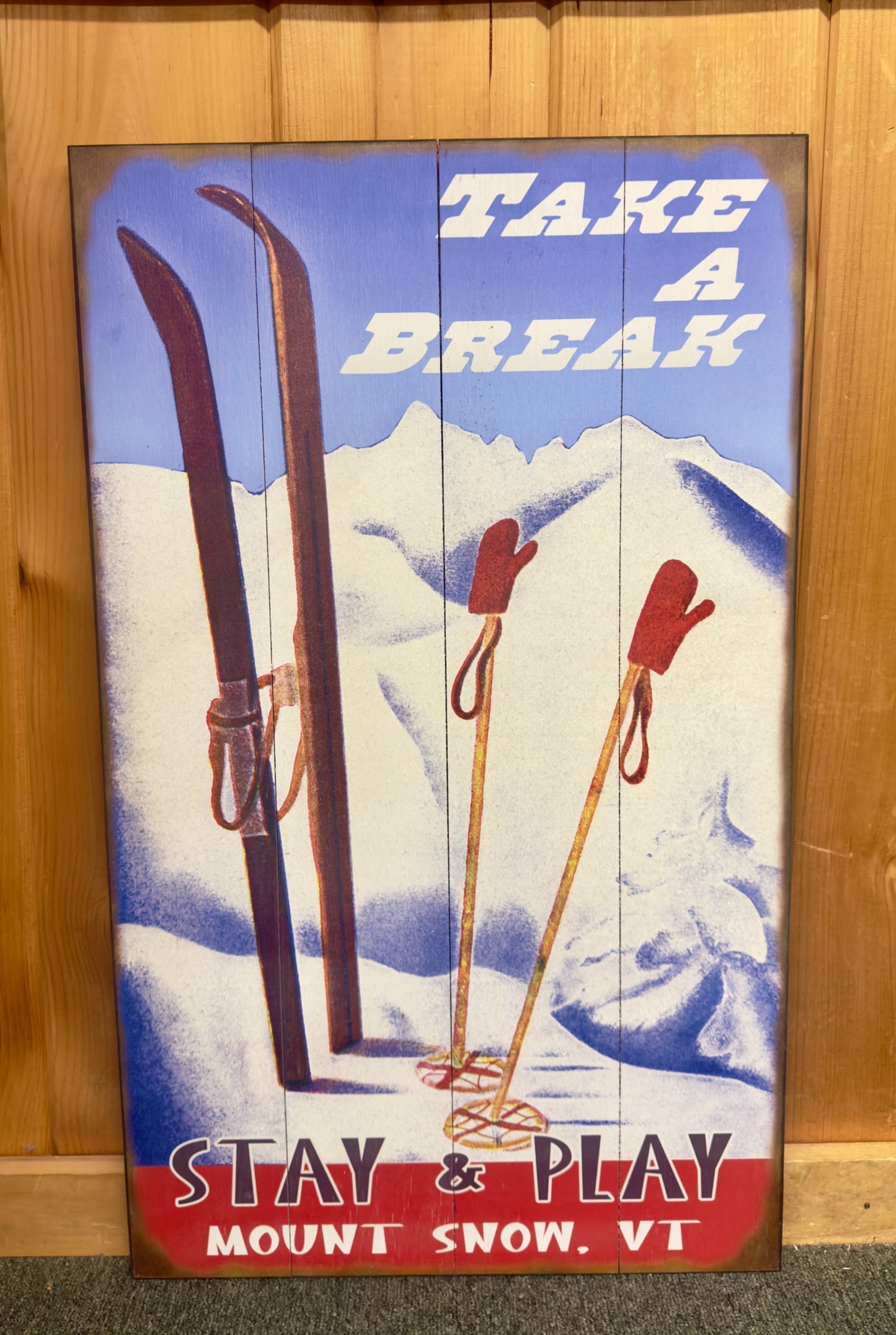 Take a Break - Wood & Metal Wall Art - Wood / 18" x 30" × 1