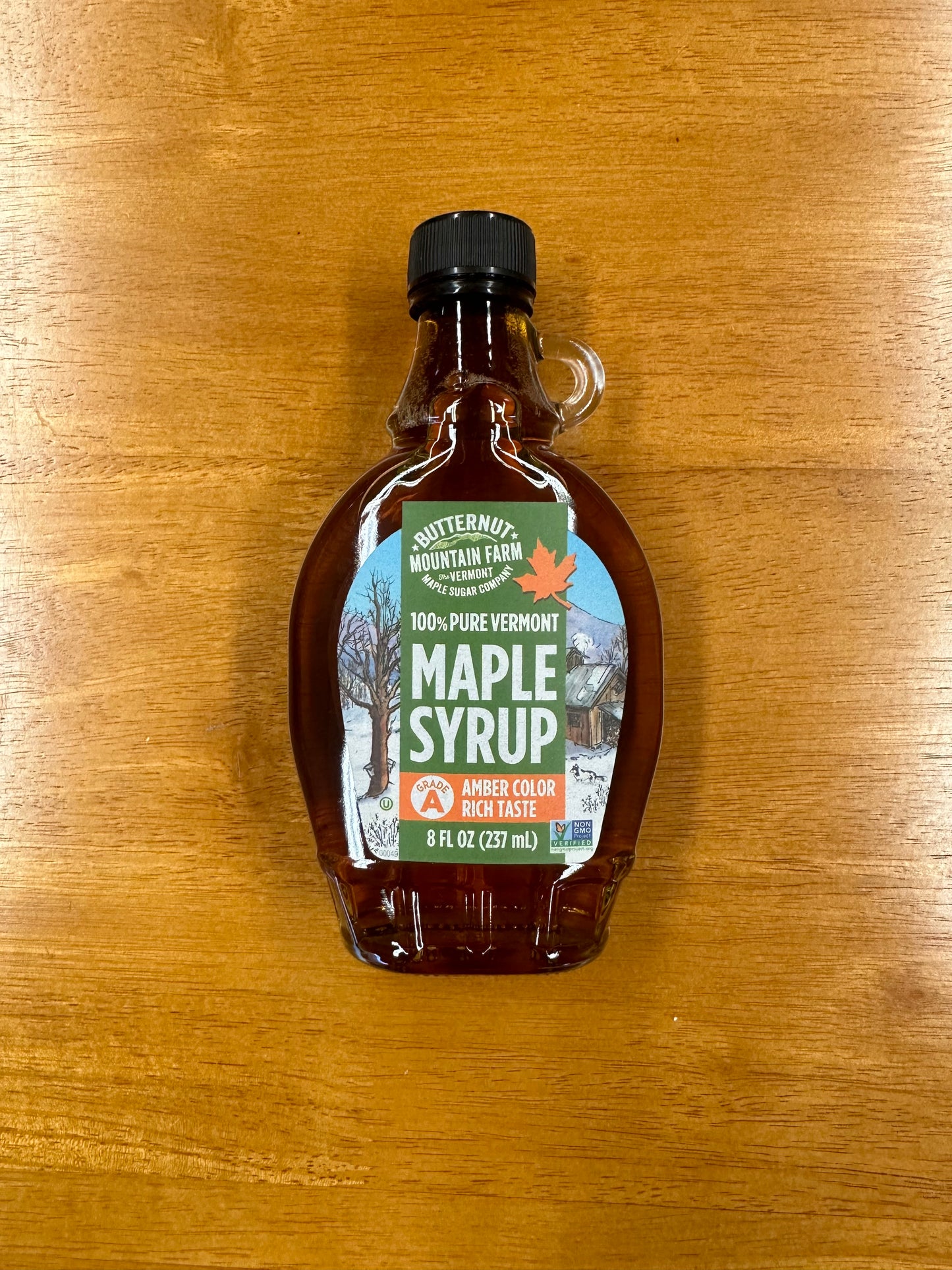 8oz Amber Glass Maple Syrup Bottle