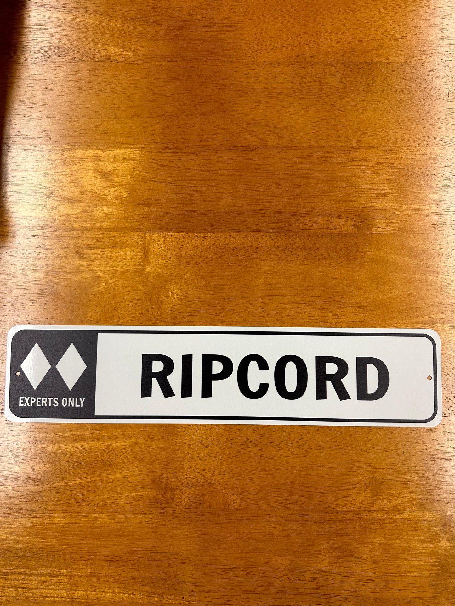 Ripcord Black Double Diamond Metal Sign
