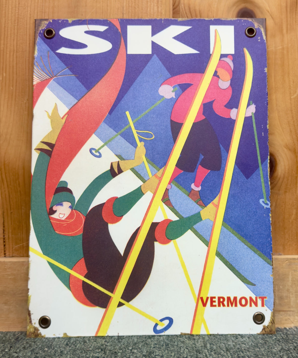 Falling Skier - Metal Wall Art Metal / 9" x 12"