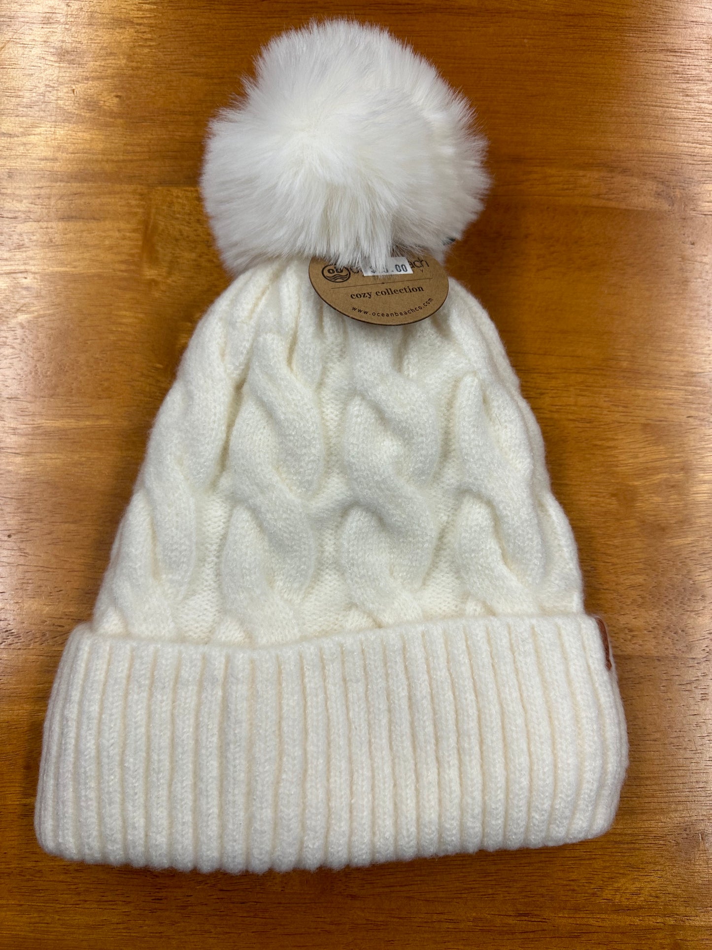 Soft Woman's Classic Beanie With Fuzzy Inside Color White