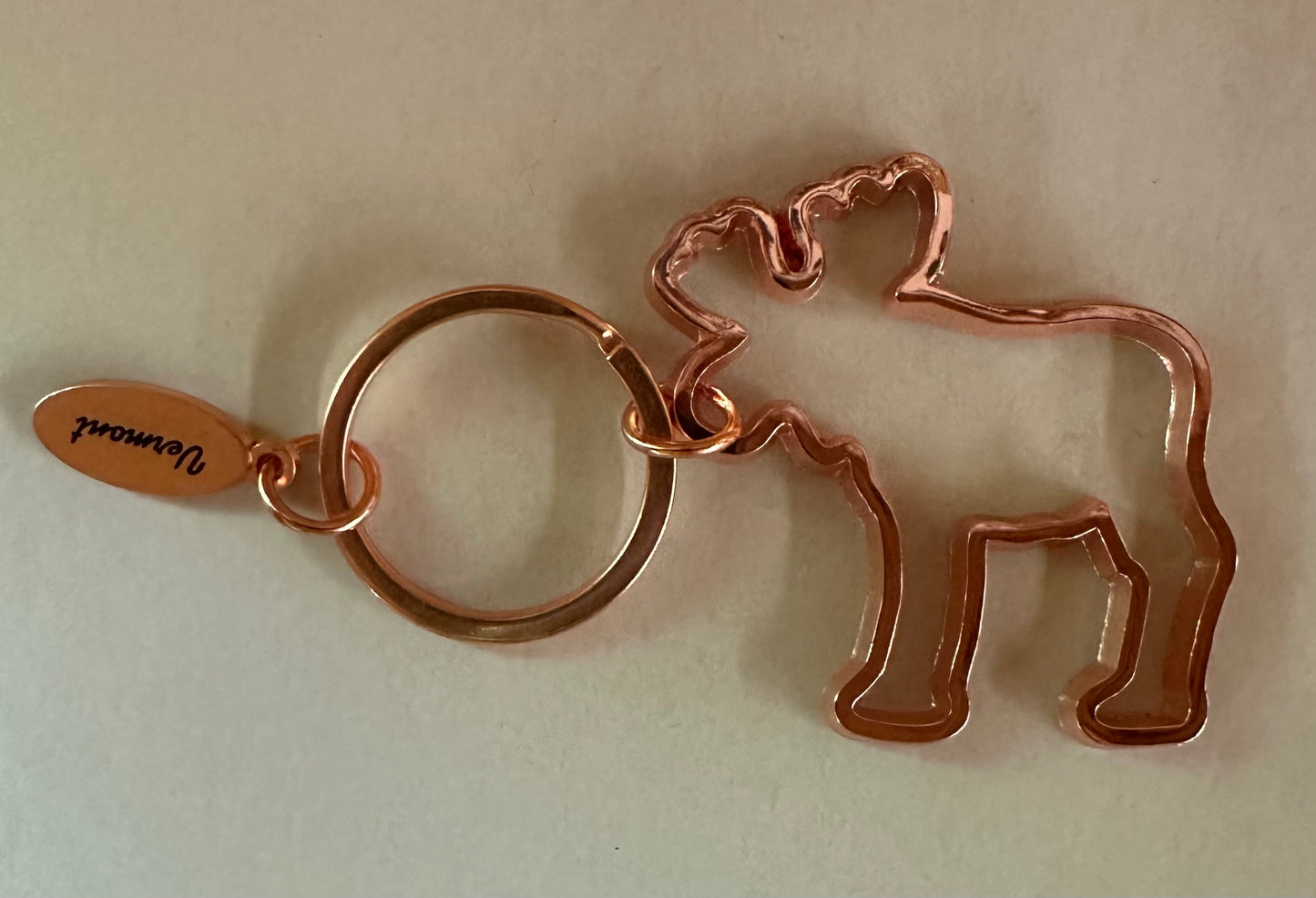 Vermont Copper Moose Outline Keychain