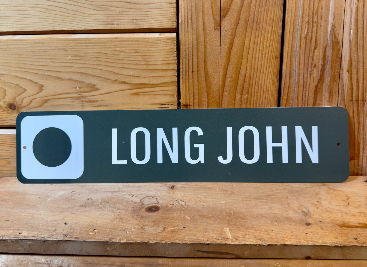 Long John Ski Trail Green Metal Sign