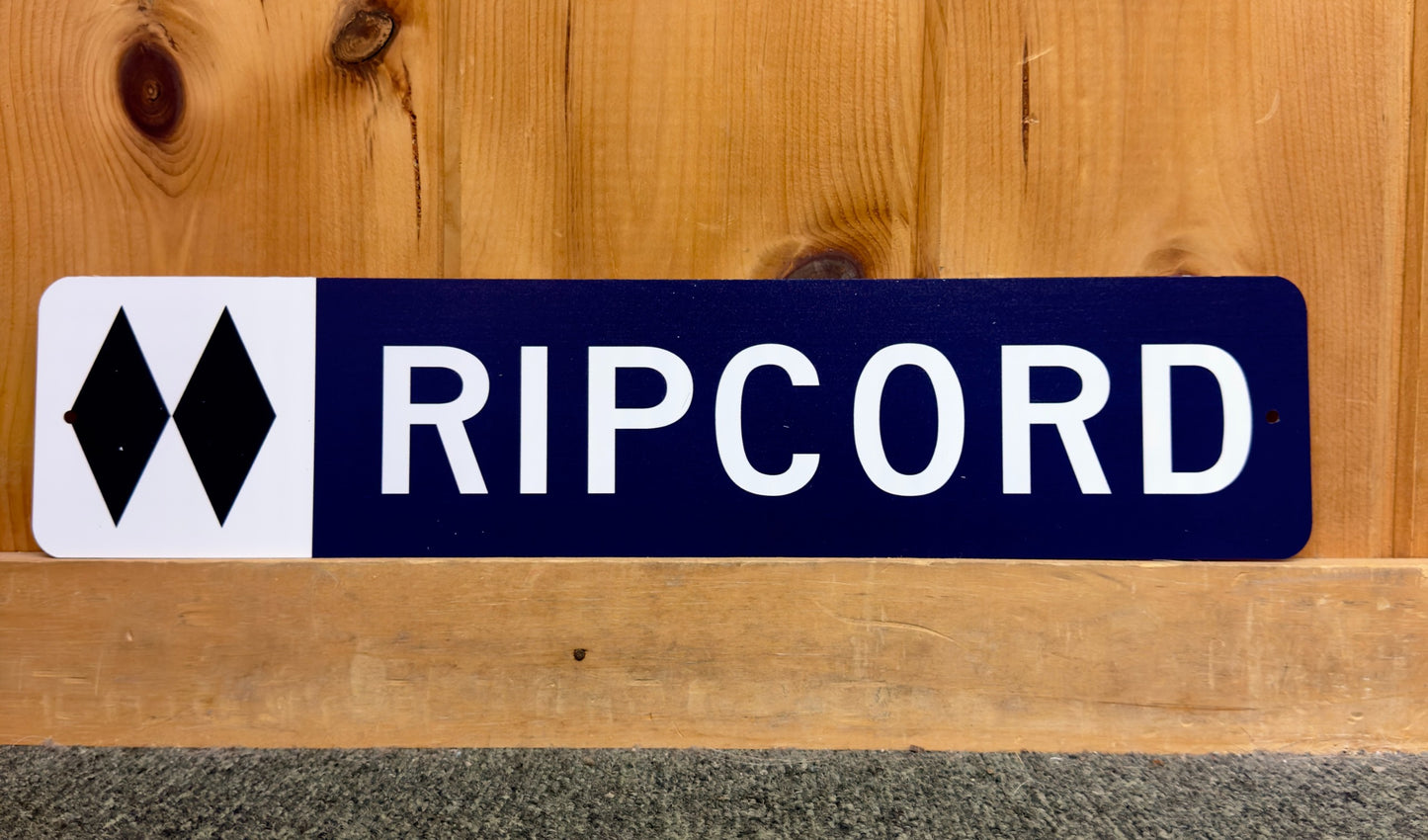 Double Black Diamond Ripcord Ski Trail Metal Sign