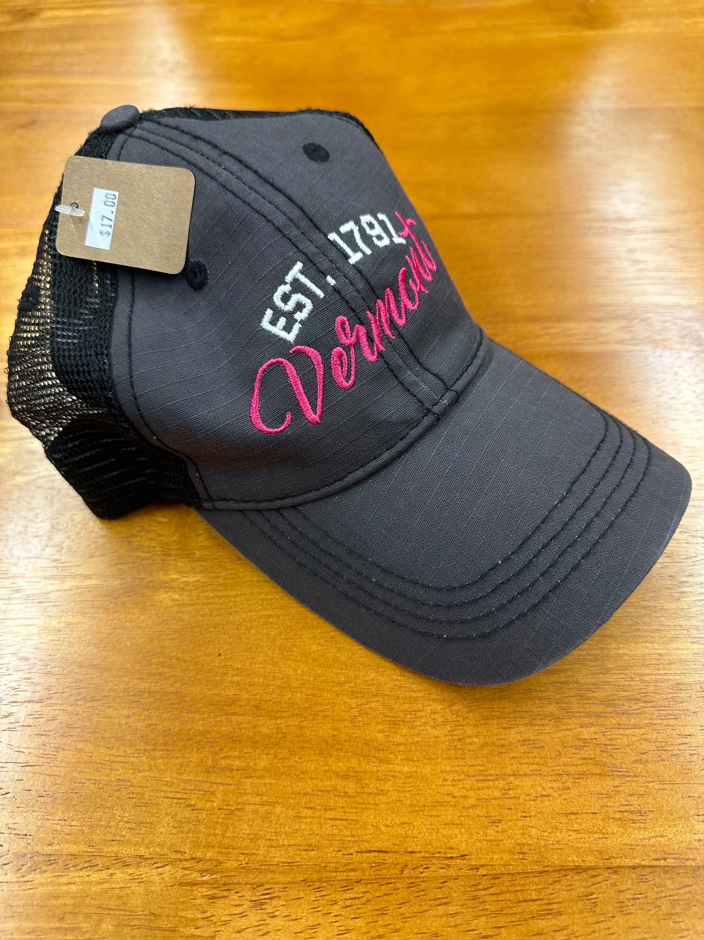 Vermont Est 1791 Baseball Cap Black Mesh