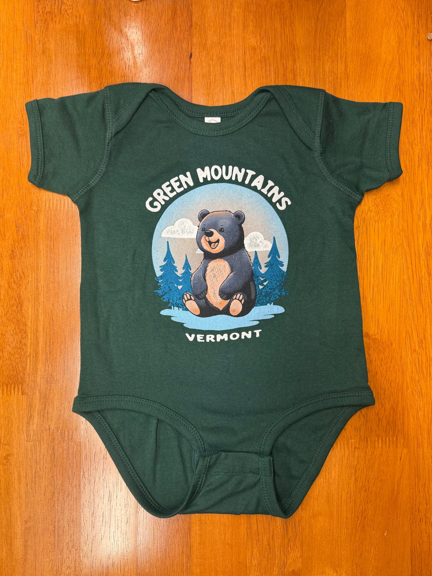 Green Mountain Vermont Toddler Onesie Color Green