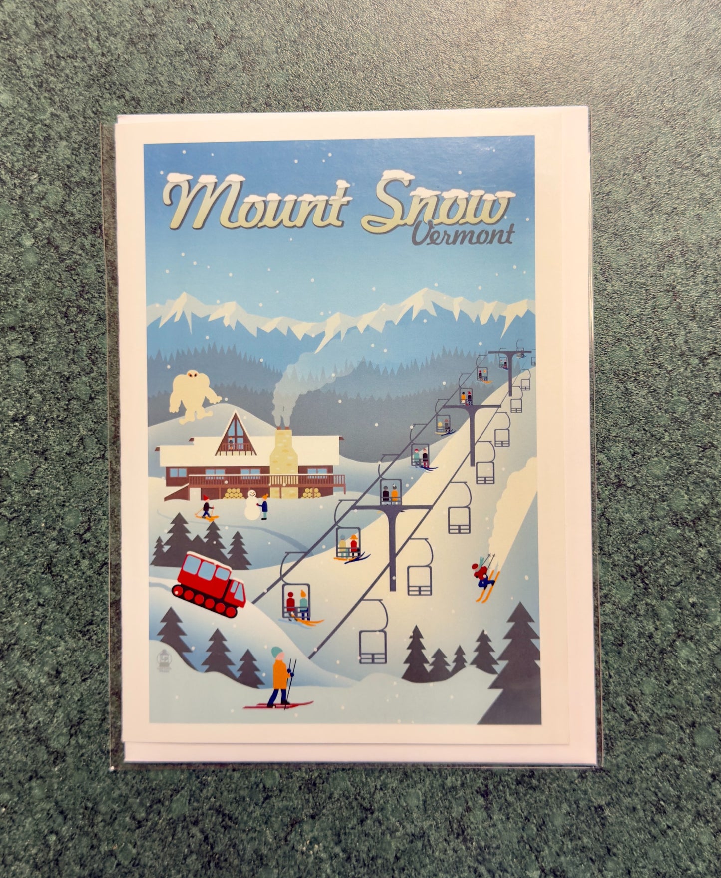 Mount Snow, Vermont - Retro Ski Resort Notecard
