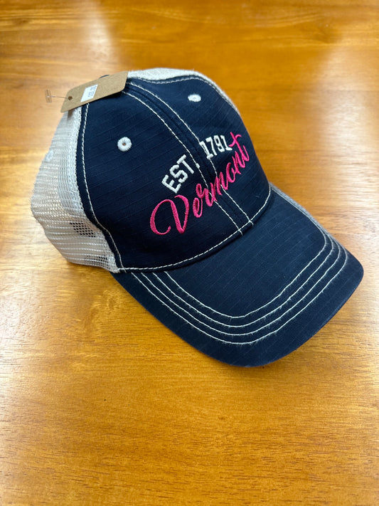 Vermont Est 1791 Baseball Cap White Mesh