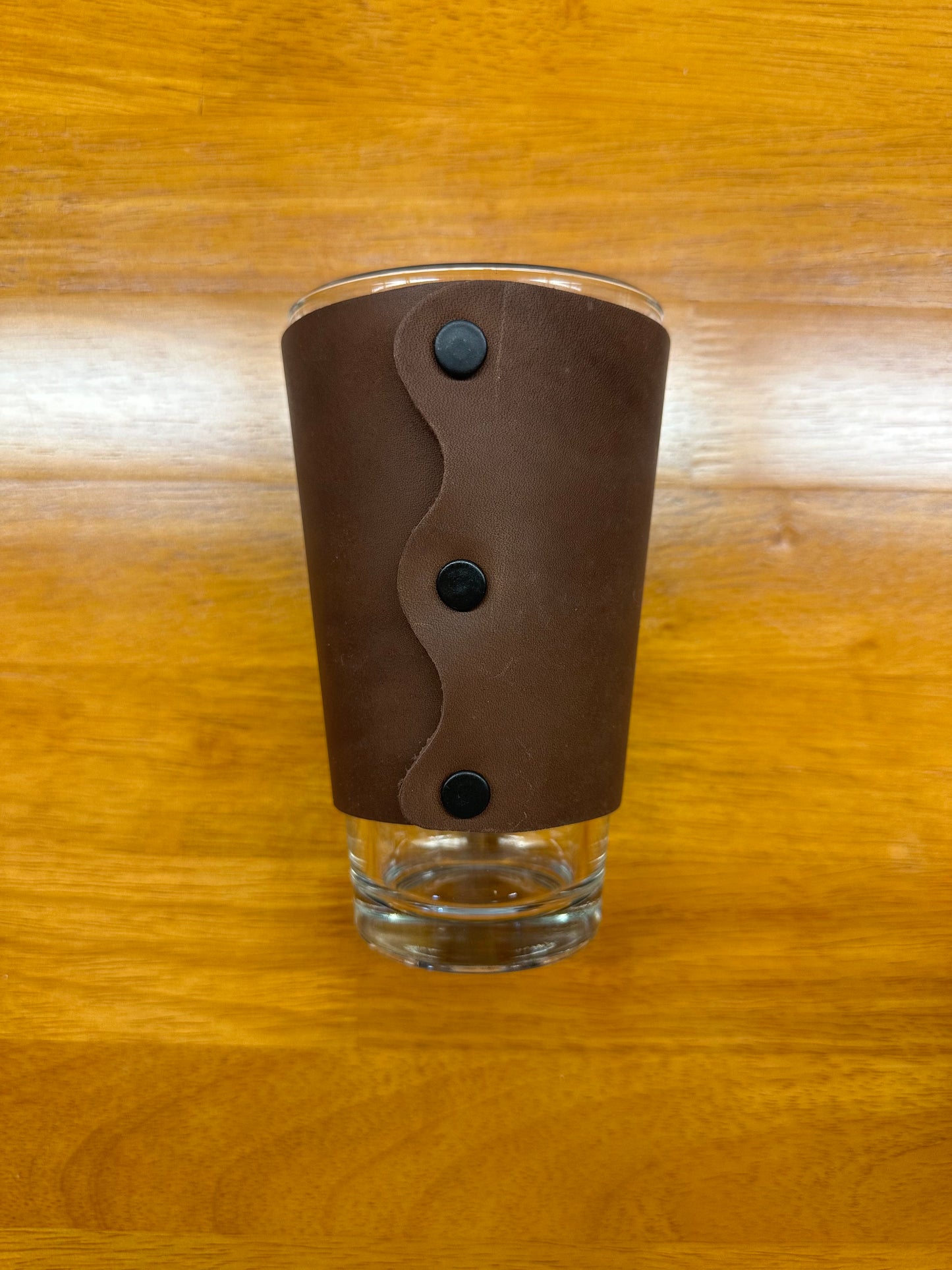 Leather Coozie with Beer Glass