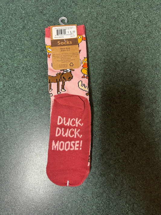 Duck Duck Moose Pink Kid Socks Cotton