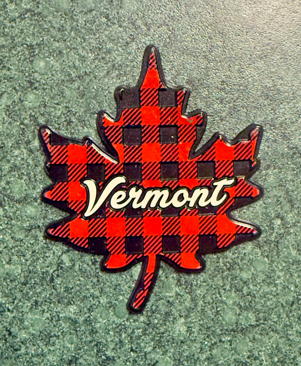 Plaid Maple Leaf Magnet