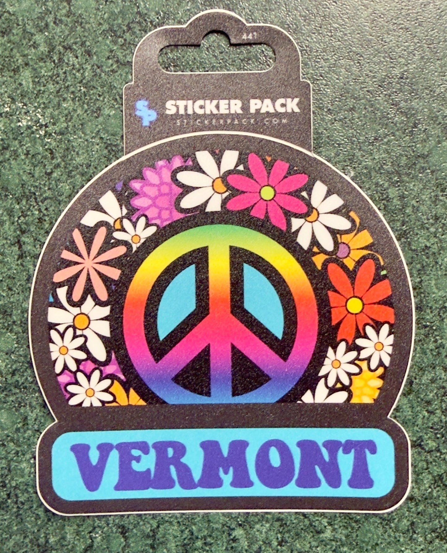 Vermont Peace Sign Retro Vibe Sticker