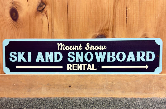 Ski & Snowboard Rental Metal SIgn