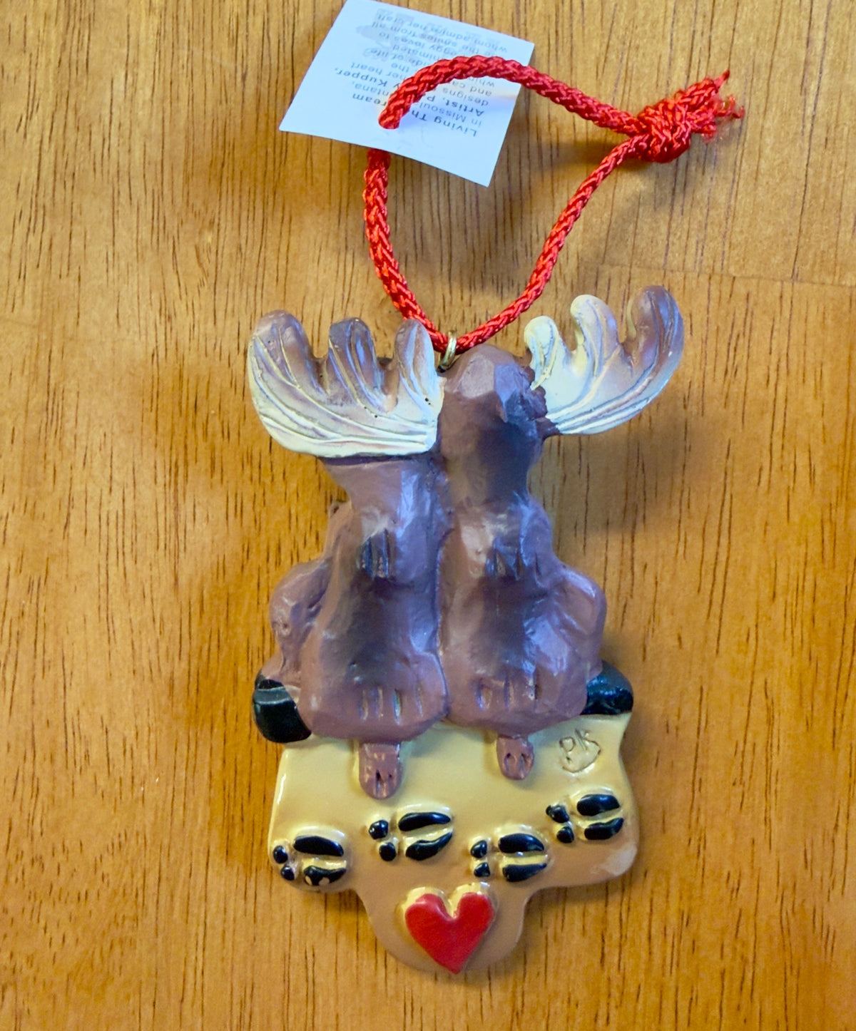 Moose Couple With Flowers Ornament
