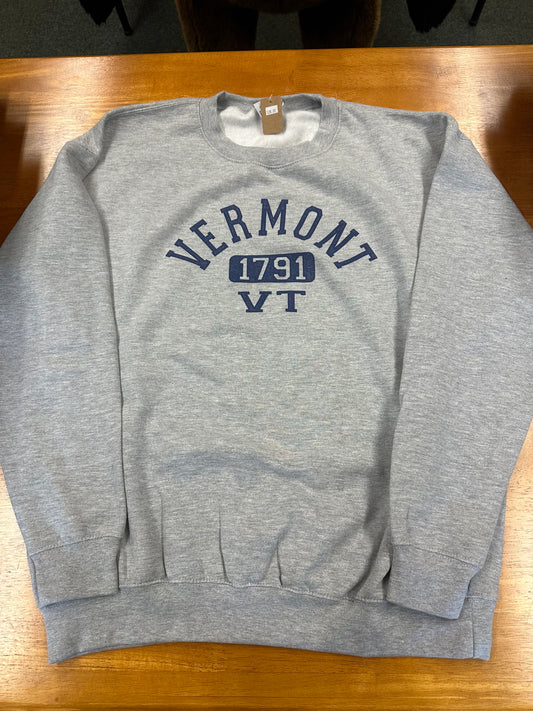 Crew Neck Sweater Vermont 1791 Design Heather Grey