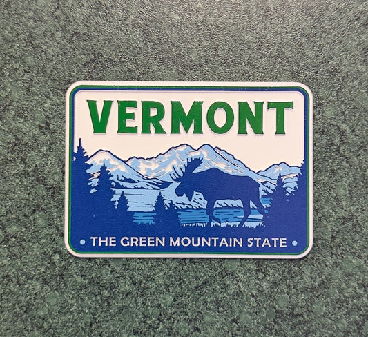 Vermont Rectangle W/ Moose Magnet