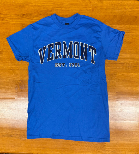 Vermont Est 1791 T Shirt Color Royal