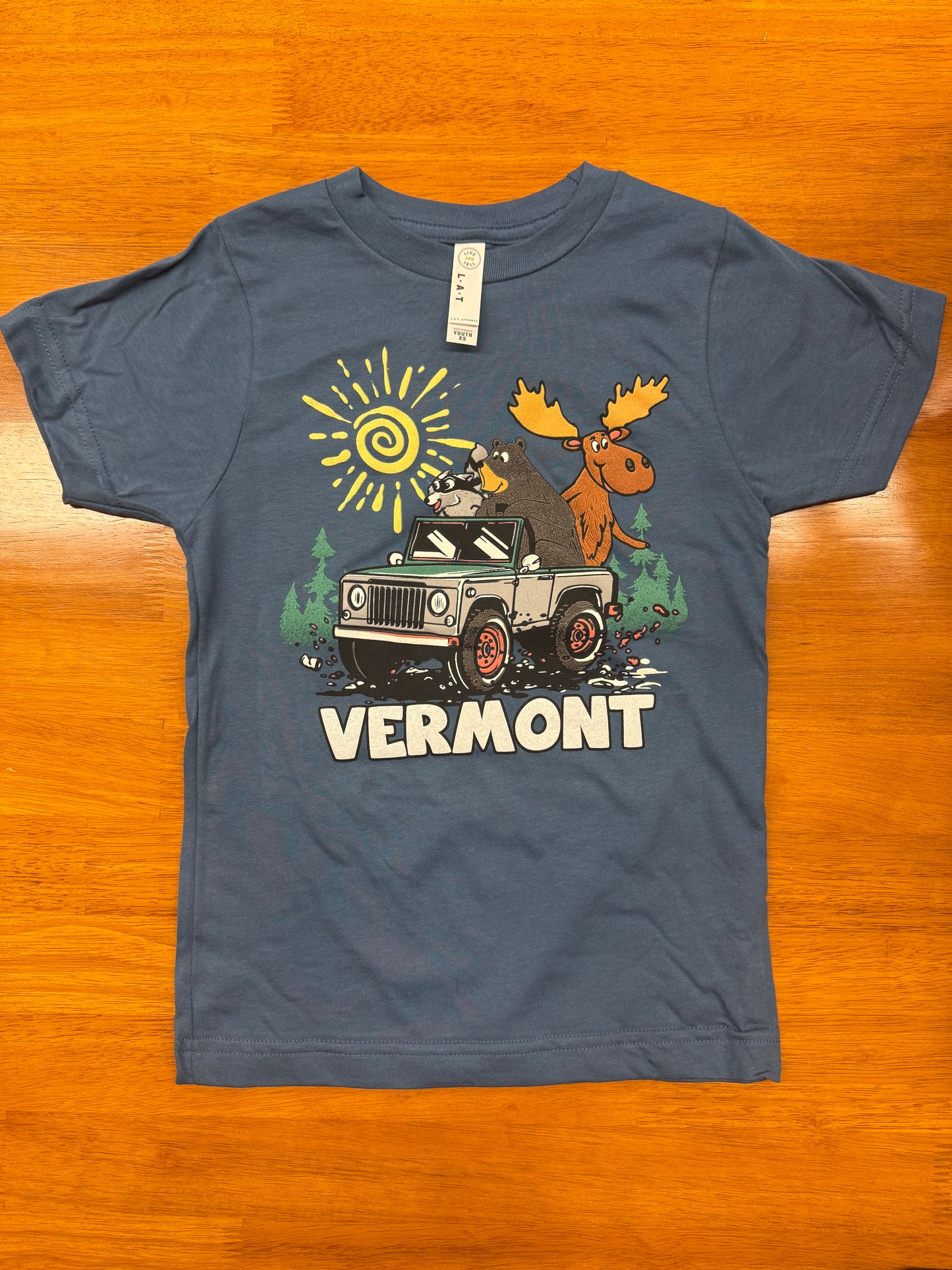 Youth Uber Racoon T Shirt Color Indigo
