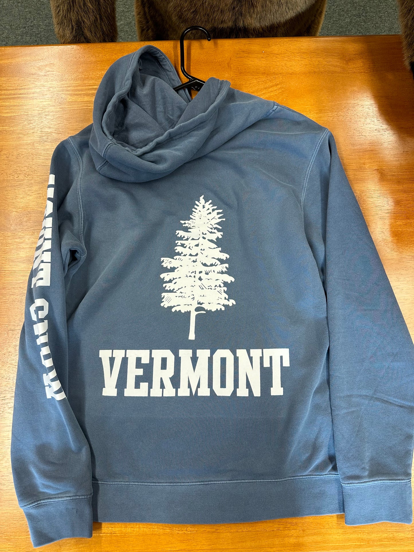 Mount Snow Tree Back Midweight Pigment-Dyed Hoodie Sweatshirt Color Denim