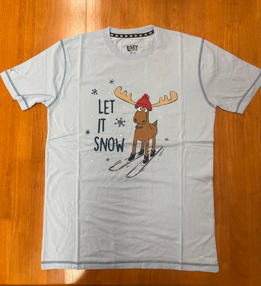 Let It Snow PJ Tee Color Blue