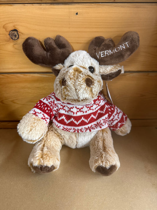Moose With Winter Sweater Stuffed Animal