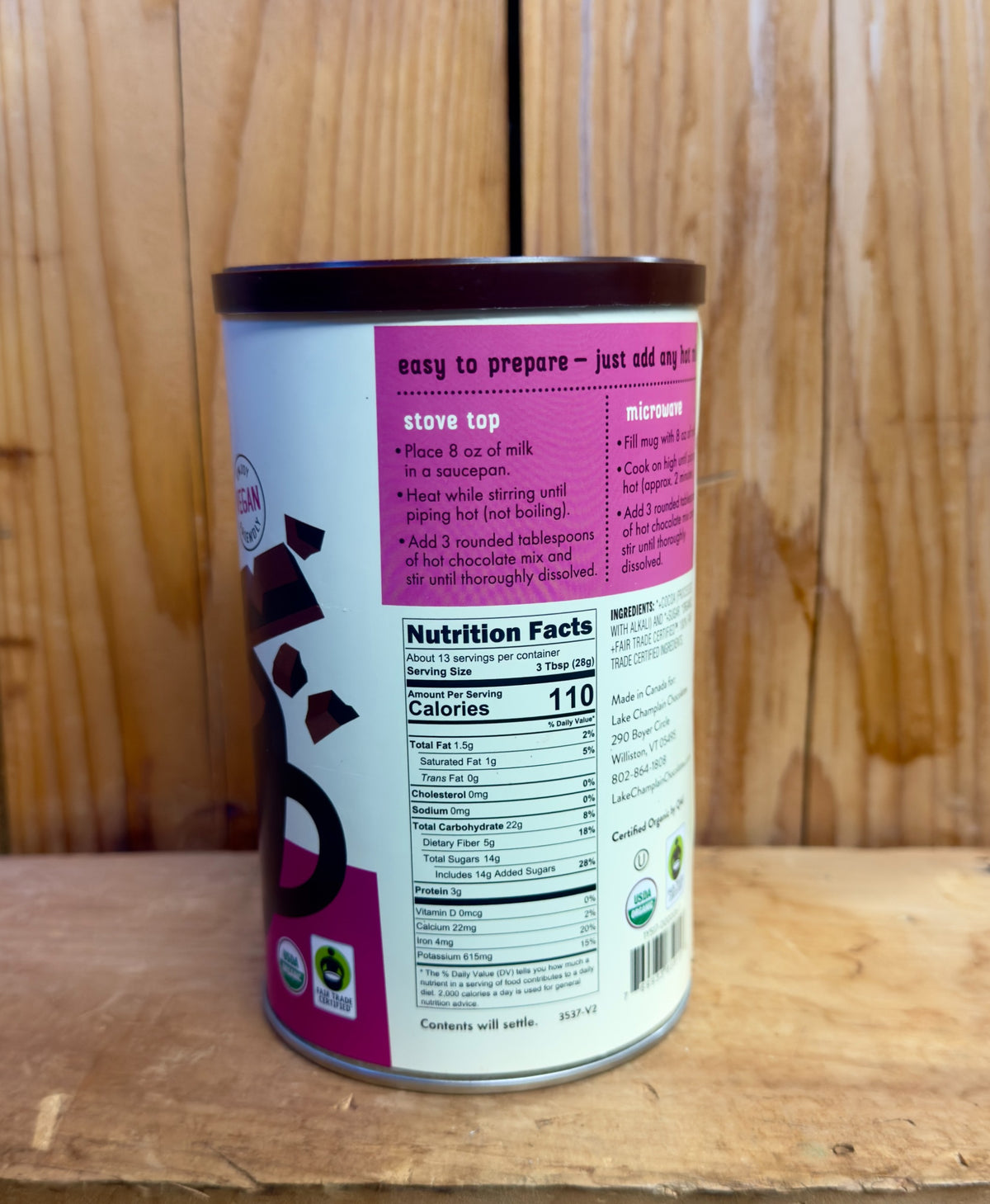 Dark Hot Chocolate - Organic & Fair Trade