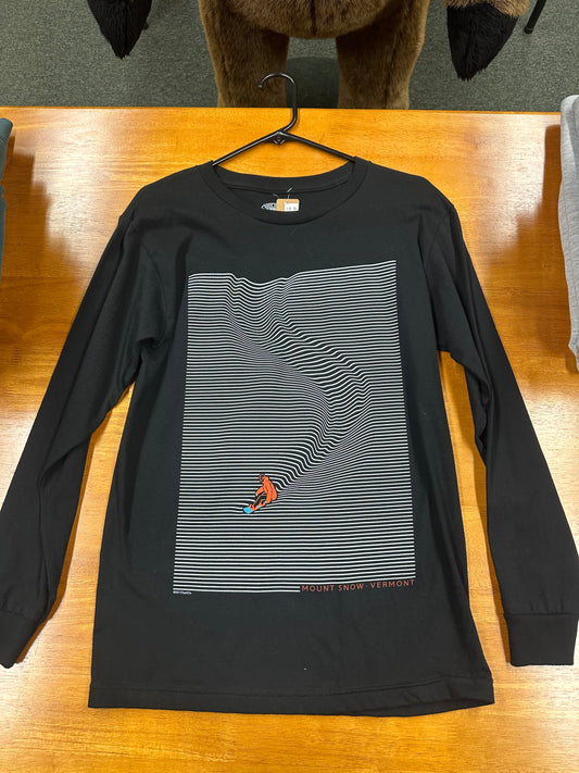 Lined Snowboarder Long Sleeve T Shirt Color Black