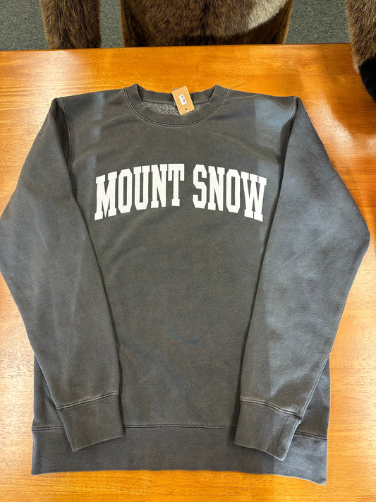 Mount Snow Midweight Pigment-Dyed Crewneck Sweatshirt Color Charcoal