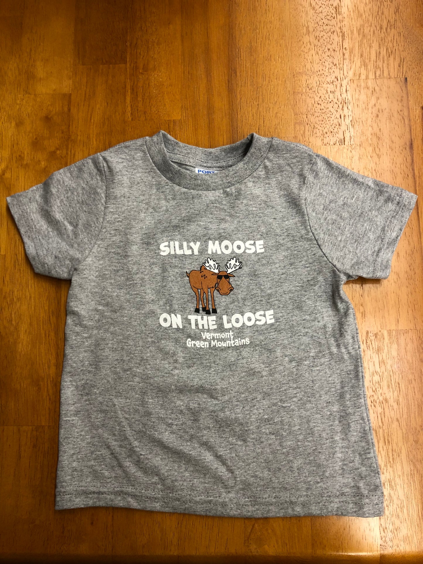 Silly Moose On The Loose Toddler T Shirt Color Grey