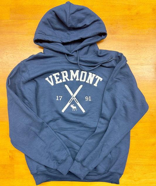 Full Front Vermont Embroidered Hoodie Color Navy