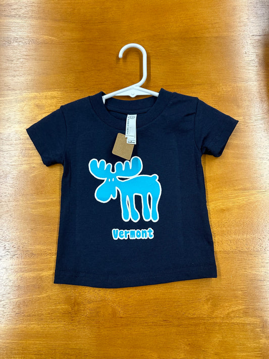 Infant Vermont Blue Moose T Shirt Color Navy