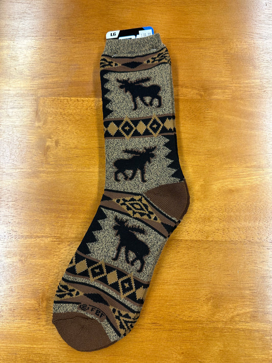 Moose Native Motif Socks