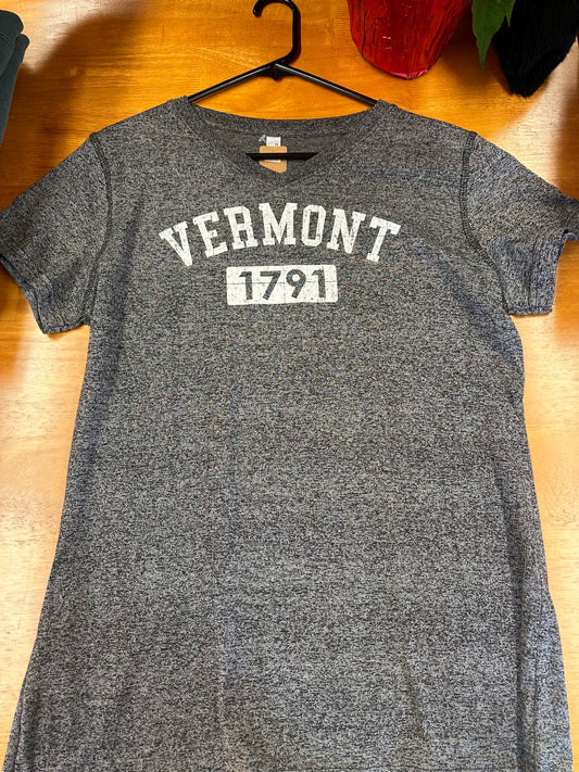 Womens Vermont 1791 Full Front V Neck Heather