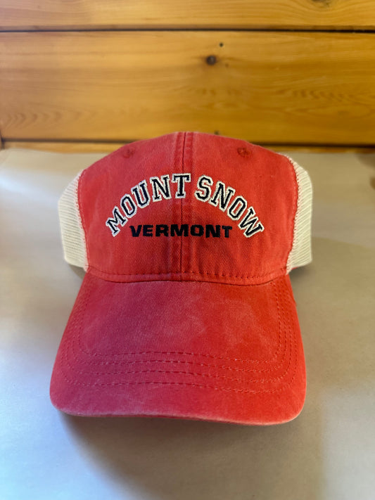 Mount Snow Vermont With Mesh Cap Color Flamingo/White