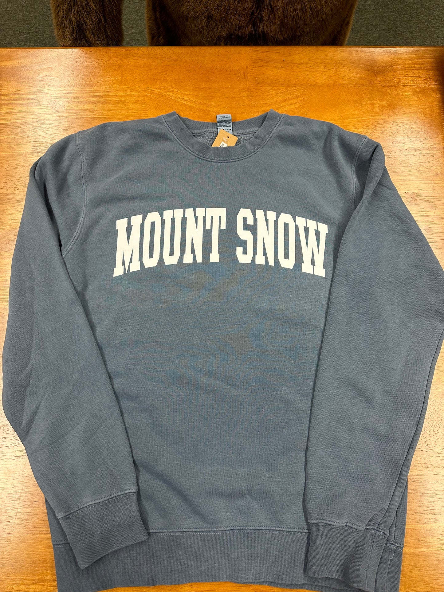 Mount Snow Midweight Pigment-Dyed Crewneck Sweatshirt Color Denim