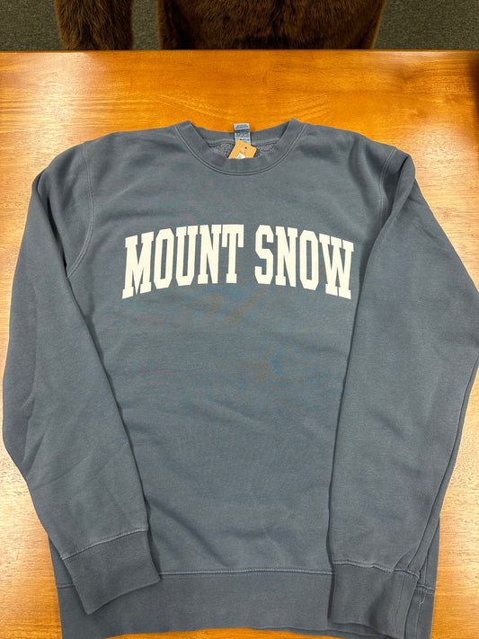 Mount Snow Midweight Pigment-Dyed Crewneck Sweatshirt Color Denim