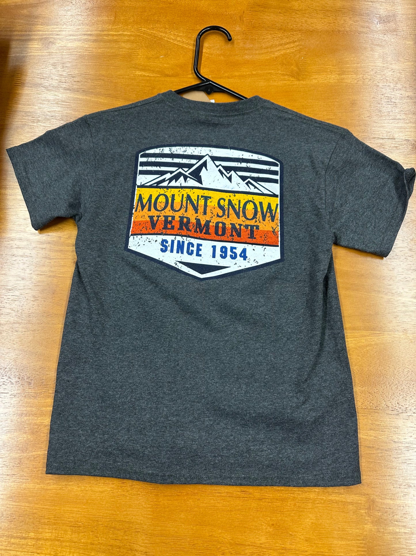 Youth Vintage Mount Snow Est 1954 Left Chest Full Back Short Sleeve Heather