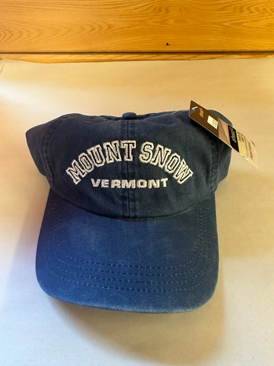 Youth Mount Snow Vermont Black Letters Cap Color Dark Blue