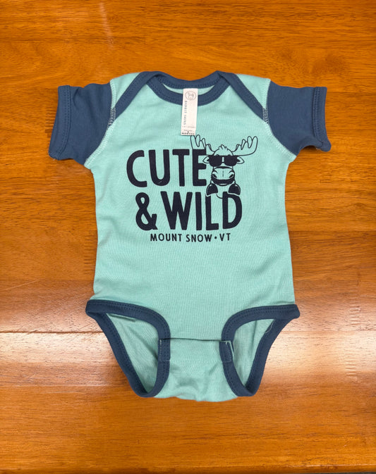 Oakly Moose Infant Onesie Color Blue