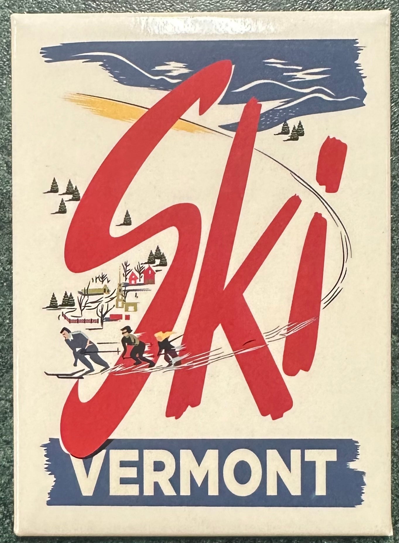 Ski Vermont Retro Magnet