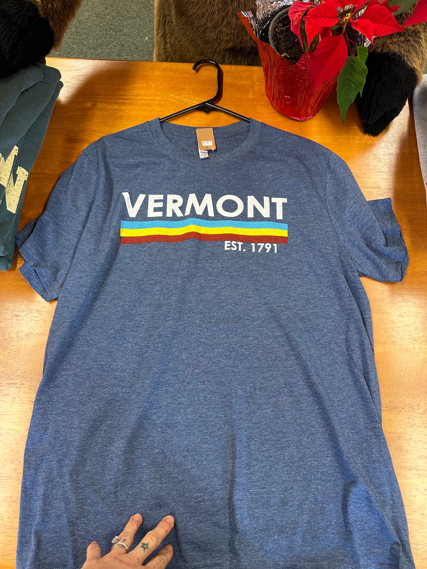 Vermont Tri-Color Est 1791 Full Front Short Sleeve Heather