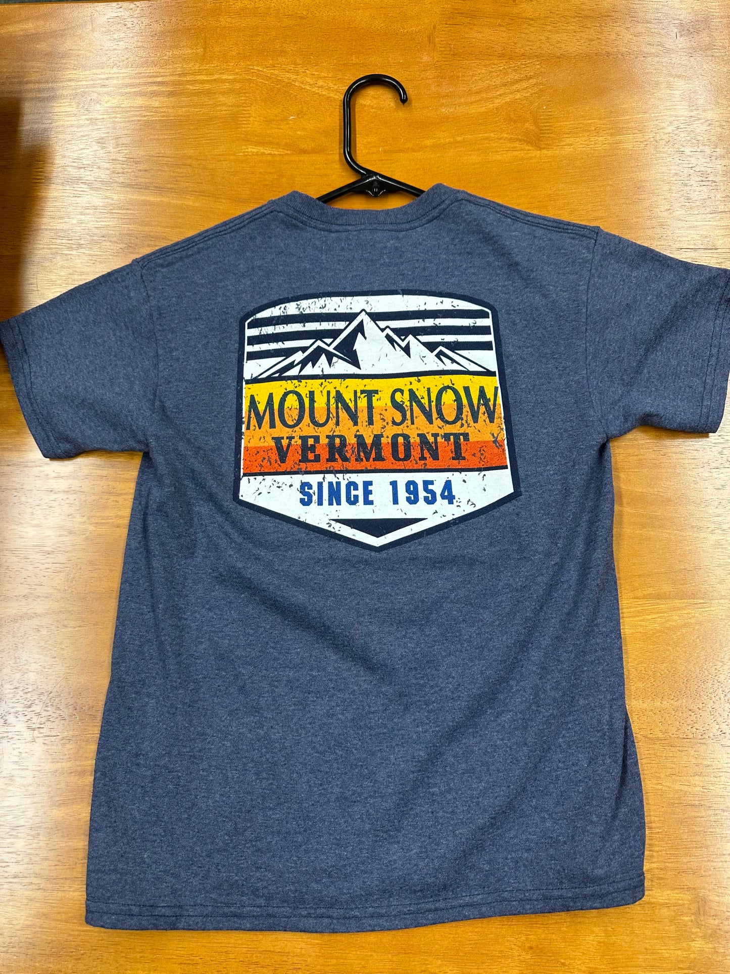 Youth Vintage Mount Snow Est 1954 Left Chest Full Back Short Sleeve Heather