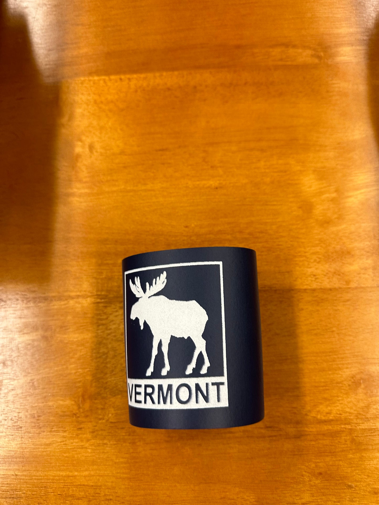 Cup Holder Coozie Vermont moose design vibrant navy